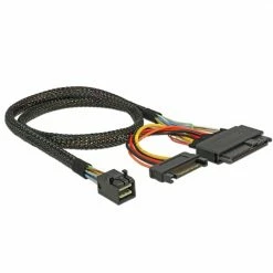 SAS Kabel DeLOCK Adapterkabel SFF-8643 > U.2 SFF-8639 + SATA Stromanschluss (schwarz, 50cm)