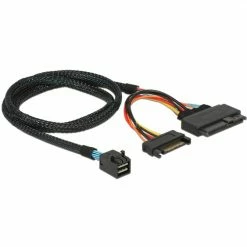 SAS Kabel DeLOCK Adapterkabel SFF-8643 > U.2 SFF-8639 + SATA Stromanschluss (schwarz, 75cm)