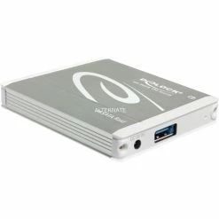 DeLOCK Externes Gehäuse 2 X MSATA > USB 3.1 Gen 2, Laufwerksgehäuse (silber, Mit RAID-Unterstützung)