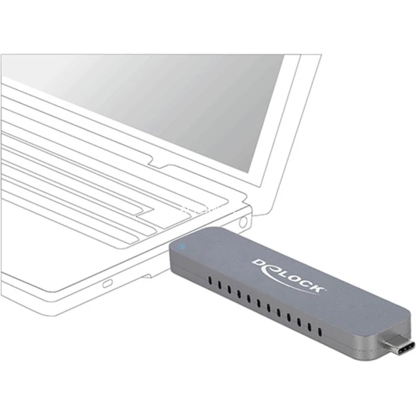 DeLOCK Externes Gehäuse Für M.2 Für M.2 NVMe PCIe SSD, Laufwerksgehäuse (silber, Mit USB TypeC Und Typ-A Stecker) 3 DeLOCK Externes Gehäuse Für M.2 Für M.2 NVMe PCIe SSD, Laufwerksgehäuse (silber, Mit USB TypeC Und Typ-A Stecker) – Bild 3