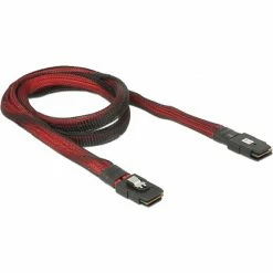SAS Kabel DeLOCK Kabel Mini-SAS SFF-8087 > Mini-SAS SFF-8087 (rot/schwarz, 1 Meter)