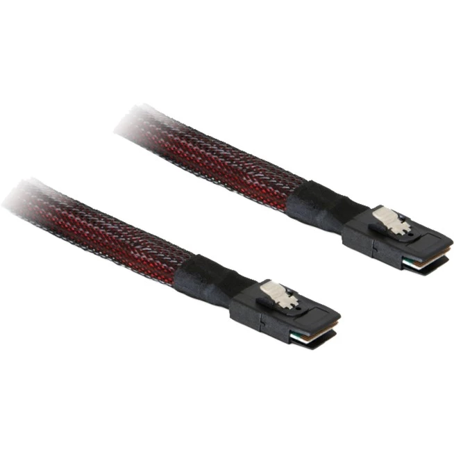 SAS Kabel DeLOCK Kabel Mini-SAS SFF-8087 > Mini-SAS SFF-8087 (rot/schwarz, 1 Meter) 2 SAS Kabel DeLOCK Kabel Mini-SAS SFF-8087 > Mini-SAS SFF-8087 (rot/schwarz, 1 Meter) – Bild 2