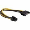 Netzteilkabel DeLOCK Strom-Adapterkabel 15 Pin SATA > 6 Pin PCIe (21 Cm)