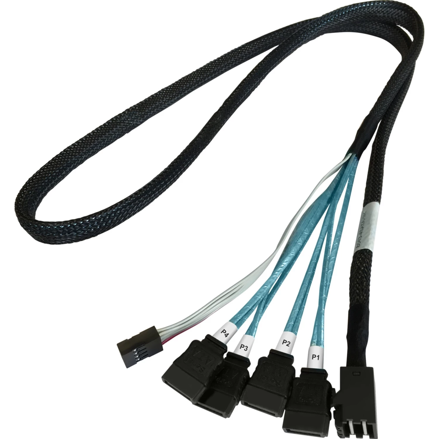 SAS Kabel HighPoint Adapterkabel 1x MSAS SFF-8643 > 4x SATA (schwarz, 1 Meter, Mit Sideband) 1 SAS Kabel HighPoint Adapterkabel 1x MSAS SFF-8643 > 4x SATA (schwarz, 1 Meter, Mit Sideband)