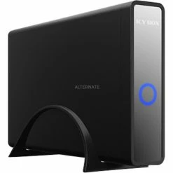 ICY BOX IB-382H-C31, Laufwerksgehäuse (schwarz, Für 1x HDD/SSD Mit USB 3.2 (Gen 2) Type-C Anschluss Und USB Hub)