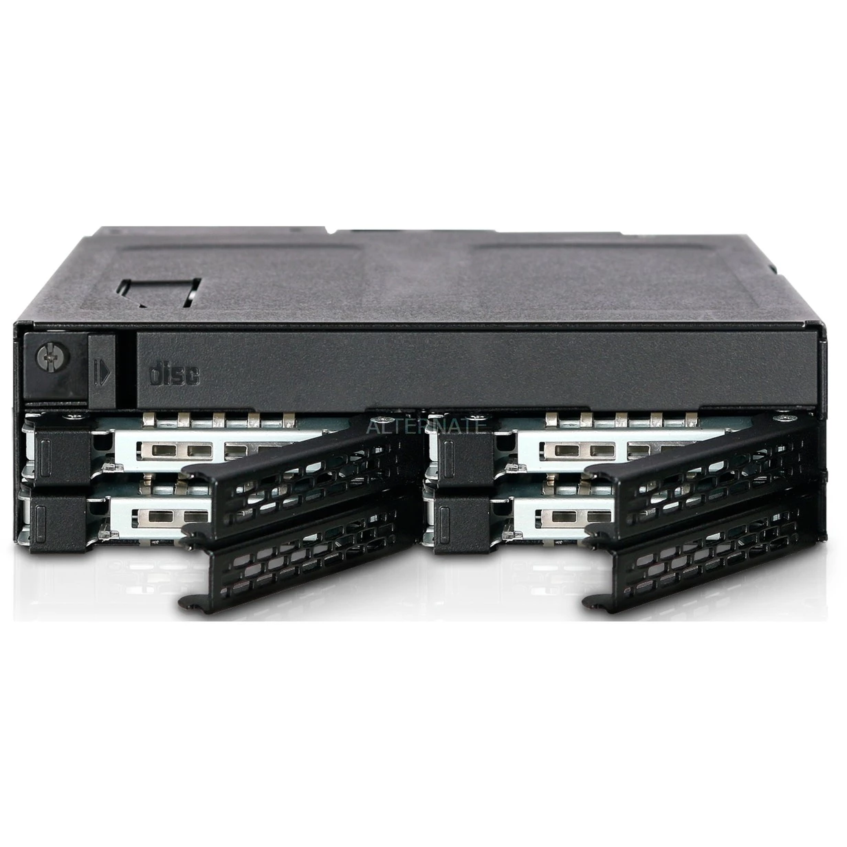 Festplatten Wechselrahmen Icy Dock ToughArmor MB604SPO-B, Wechselrahmen (schwarz, Backplane-Modul Für 1x 5,25" Einbauschacht) 4 Festplatten Wechselrahmen Icy Dock ToughArmor MB604SPO-B, Wechselrahmen (schwarz, Backplane-Modul Für 1x 5,25" Einbauschacht) – Bild 4