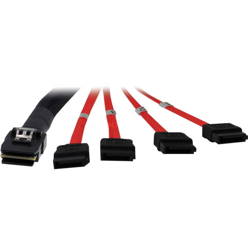 SAS Kabel Inter-Tech Kabel SFF 8087 > 4x SATA (schwarz/rot, 1 Meter (teilummantelt)) 1 SAS Kabel Inter-Tech Kabel SFF 8087 > 4x SATA (schwarz/rot, 1 Meter (teilummantelt))