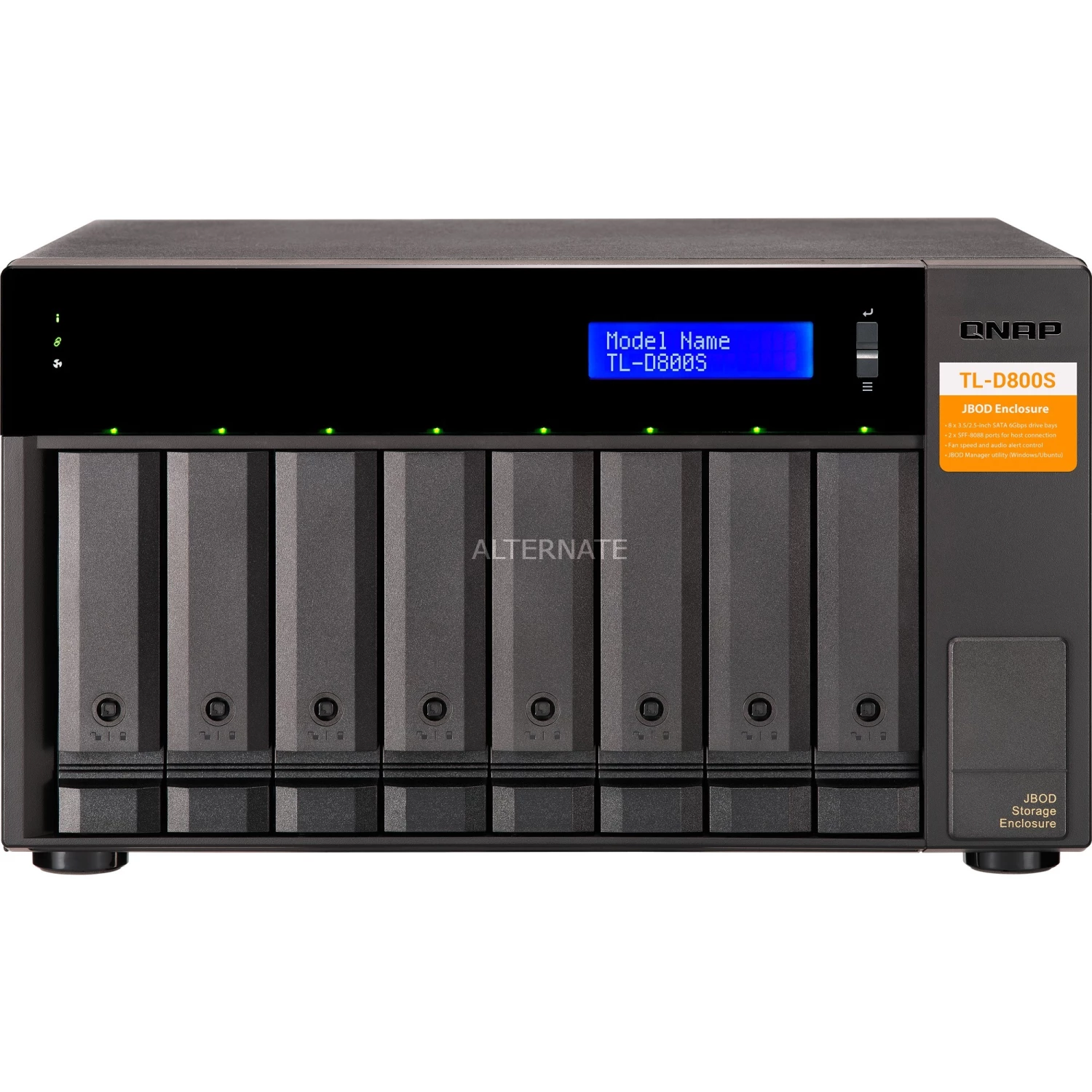 QNAP TL-D800S, Laufwerksgehäuse (schwarz) 2 QNAP TL-D800S, Laufwerksgehäuse (schwarz) – Bild 2