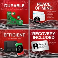 SATA Festplatten Seagate IronWolf NAS 6 TB CMR 2x, Festplatte (2er Bundle, SATA 6 Gb/s, 3,5") -Festplatten and Prozessoren Verkäufe Seagate IronWolf NAS 6 TB CMR 2x Festplatte@@1849543 4