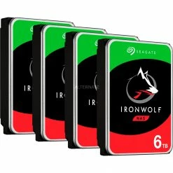 SATA Festplatten Seagate IronWolf NAS 6 TB CMR 4x, Festplatte (4er Bundle, SATA 6 Gb/s, 3,5")