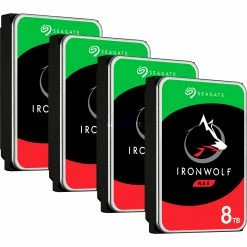 SATA Festplatten Seagate IronWolf NAS 8 TB CMR 4x, Festplatte (4er Bundle, SATA 6 GB/s, 3,5")