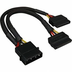 SATA Kabel Sharkoon SATA Y-Stromadapter (schwarz, 15cm)
