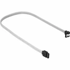 SATA Kabel Sharkoon Sata III Kabel 90° Sleeve (weiß, 30 Cm)