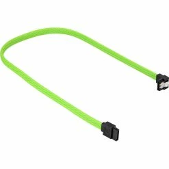 SATA Kabel Sharkoon Sata III Kabel 90° Sleeve (grün, 45cm)