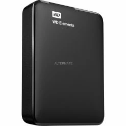 Externe Festplatten WD Elements Portable 2 TB, Externe Festplatte (schwarz, Micro-USB-B 3.2 Gen 1 (5 Gbit/s))