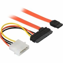 SATA Kabel Goobay Adapterkabel S-ATA 2in1 Datensignal + Strom (orange, 50cm)
