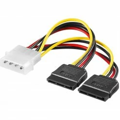 Netzteilkabel Goobay Stromadapter 5,25" Auf 2x 15-Pin SATA (Retail)